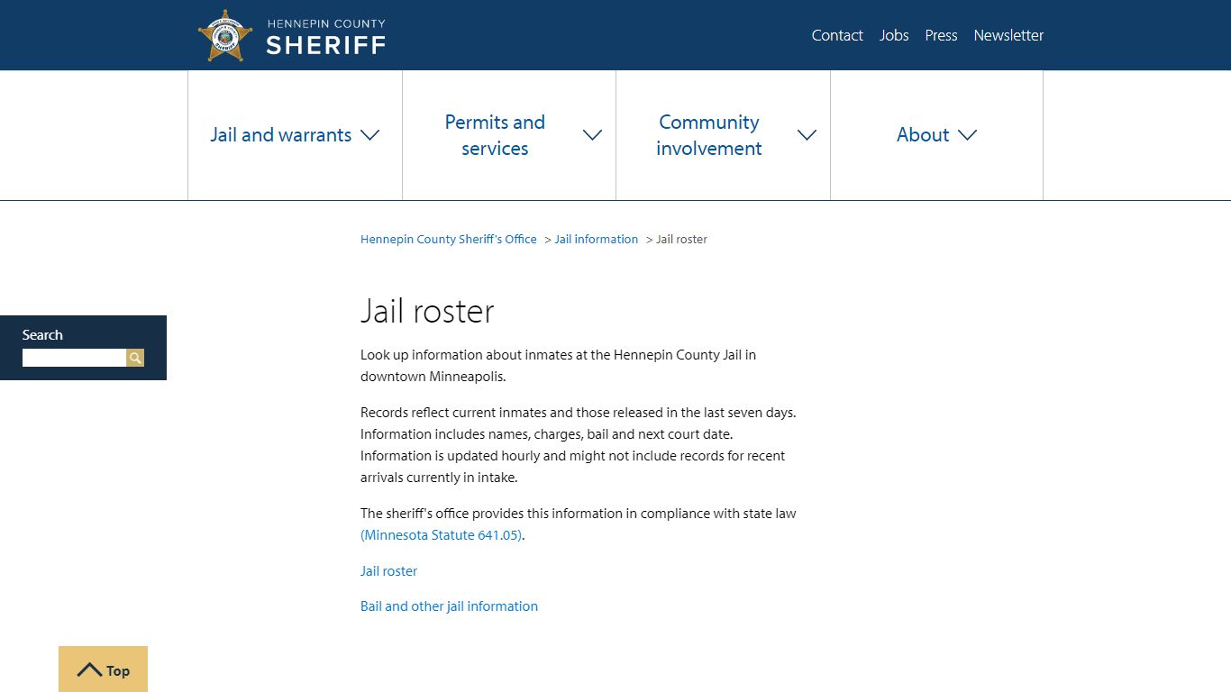 Jail roster | Hennepin County